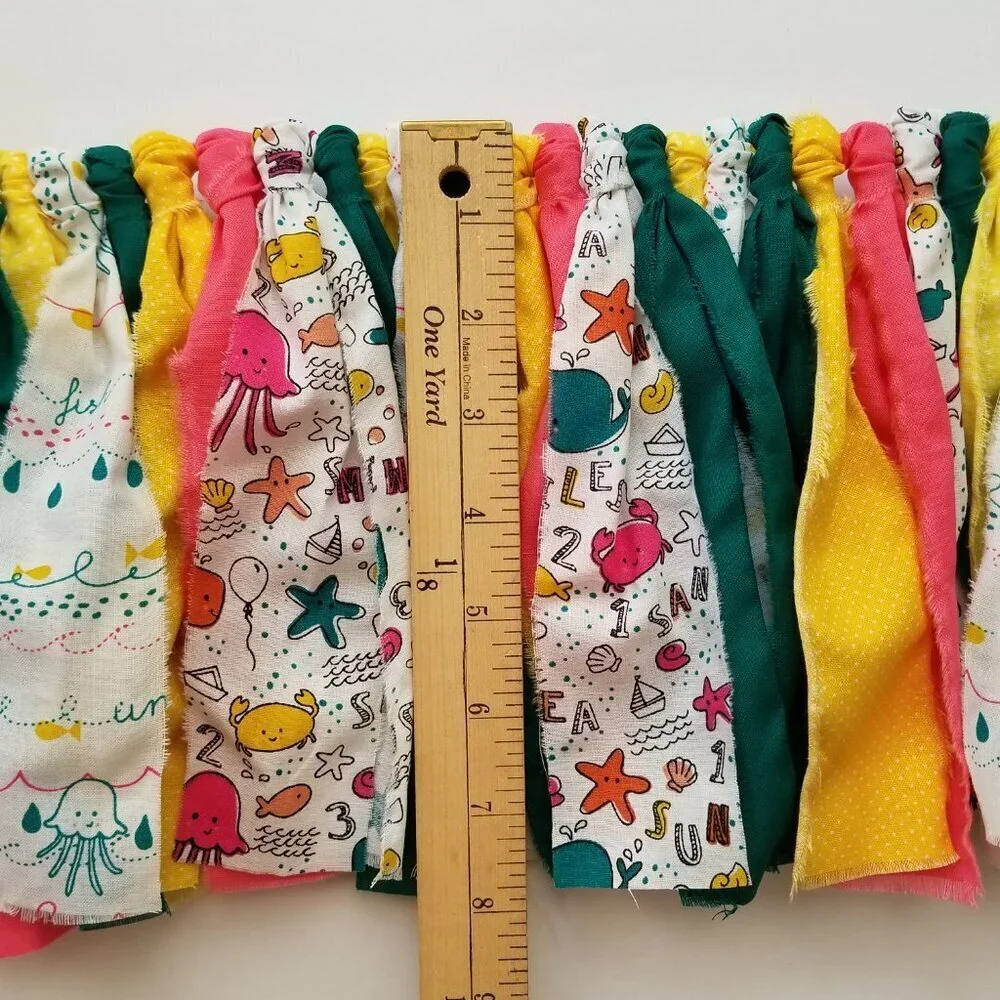 Ocean Nursery Banner, Beach Nursery Fabric Banners, Cubicle Decor, Shabby Chic B